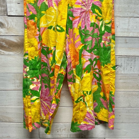 C&C‎ California Pants Womens XL Linen Colorful Floral Tropical Beach Resort - Picture 4 of 11